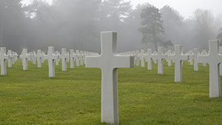 crosses at american cemetery
